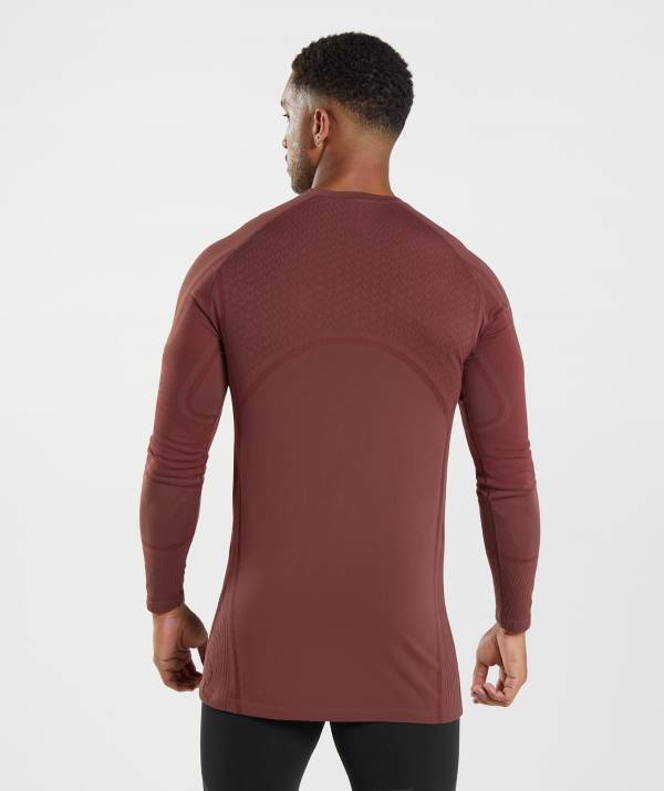 Panske Mikiny Gymshark 315 Long Sleeve Ruzove Hnede | NZ5093172